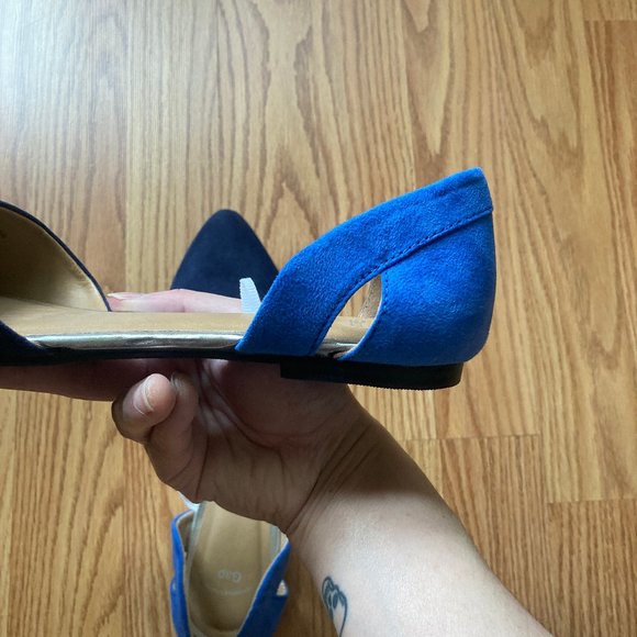 Brand New Women's GAP Two Toned Blue Suede D'orsay Flats Size 8 - Picture 5 of 9
